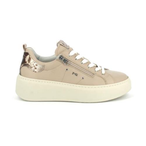 Beige Læder Sneakers