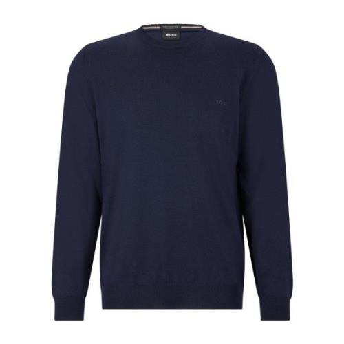 Blå Uld Rundhals Sweater