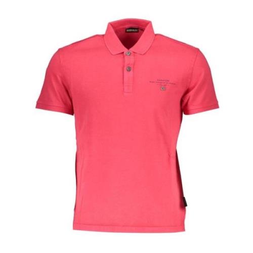 Pink Broderet Polo Skjorte