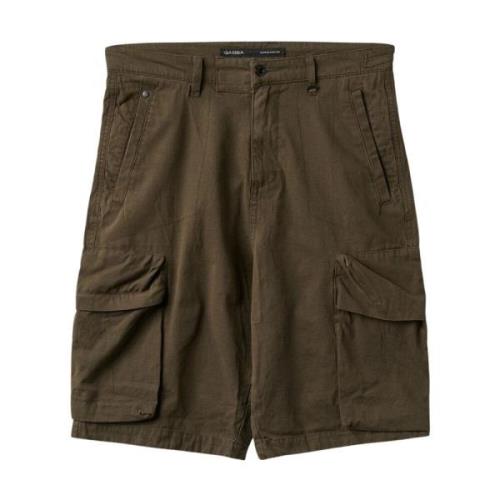 Khaki Cargo Shorts med Snørelukning