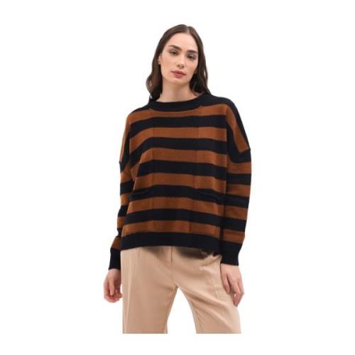 Stribet lomme sweater