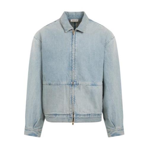 Blå Denim Jakke Klassisk Stil