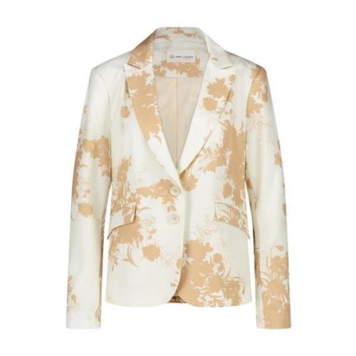 Blomstret Blazer | Beige