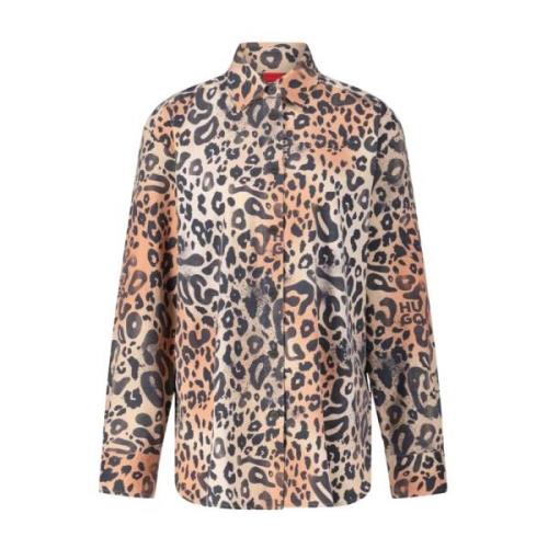 Leopard Print Oversized Boyfriend Blouse