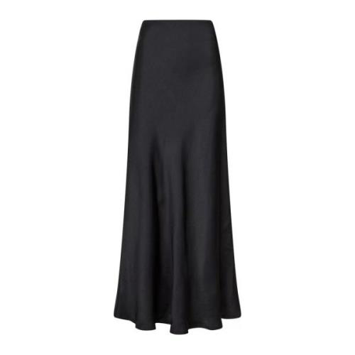 Elegant Bias Cut Sateen Maxi Skirt