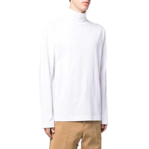 Hvid Langærmet Turtleneck Golfstil