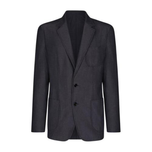 Blå Denim Blazer Jakke Slim Fit