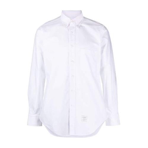 Hvid Bomuld Skjorte med Knappet Krave