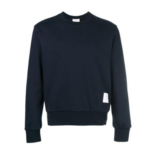 Navy Crew Neck Sweater med Tricolor Stripes