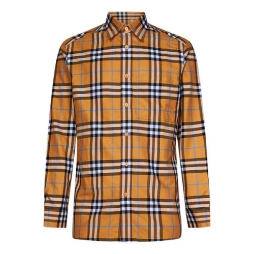 Stilfuld Orange Check Skjorte