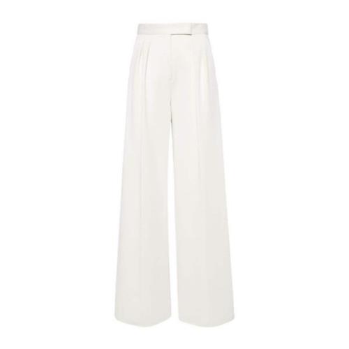 Hvide højtaljede brede bukser