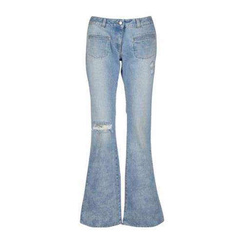 Bootcut jeans med slidt design