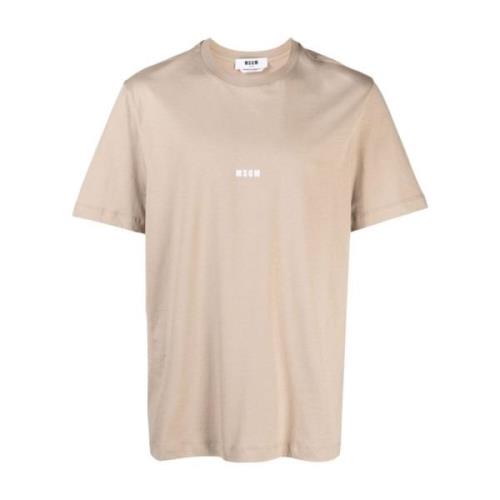 Logo Crew Neck Beige T-shirt