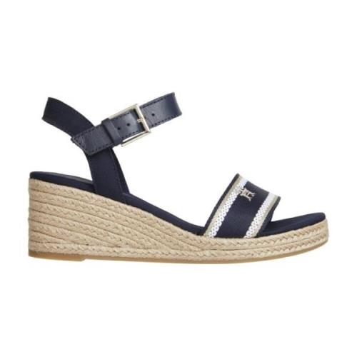 Blå Flad Webbing Sandal