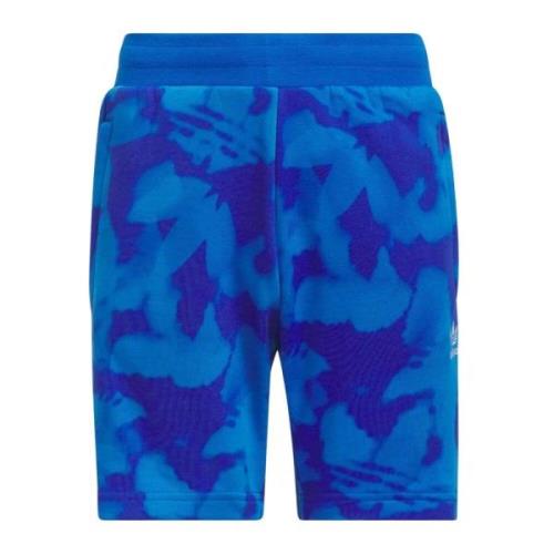 Blå sports shorts med all-over print