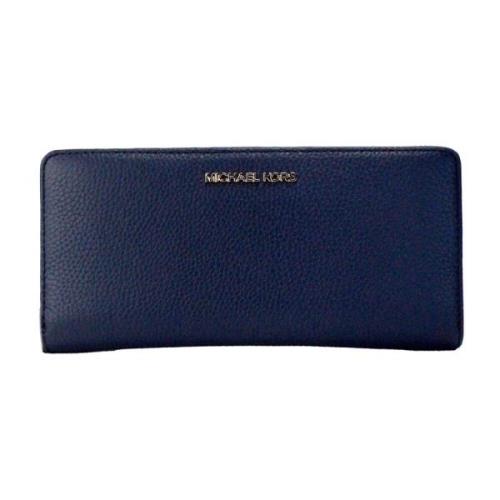 Navy Pebbled Leather Continental Clutch Wallet