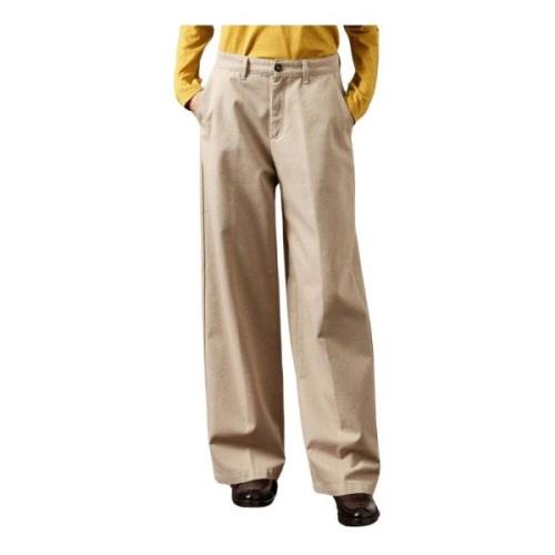 Mønstret bomuld/kashmir højtaljede bukser