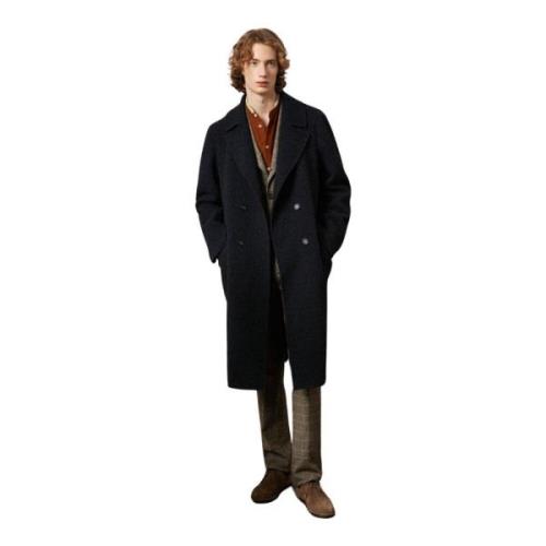Klassisk dobbeltradet frakke i blød dobbelt uld