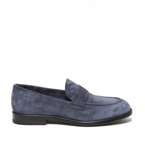 Blå ruskind loafers med memory foam