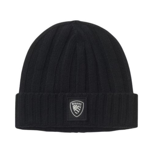 Uld Ribstrikket Beanie Hat