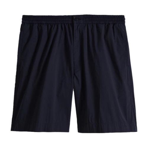 Blå Bomuld Nylon Bermuda Shorts