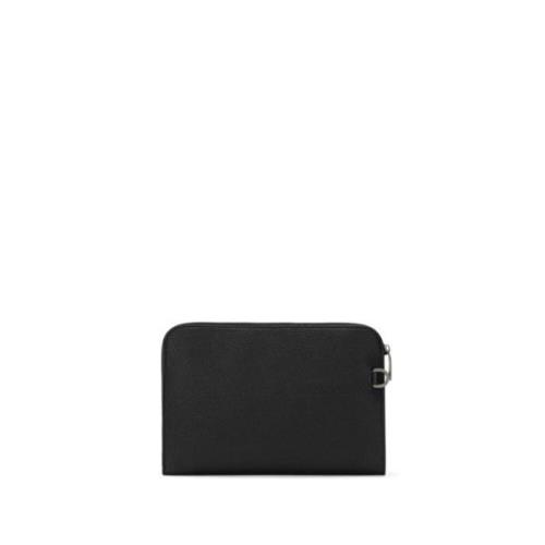 Sort Hammeret Læder Clutch Taske