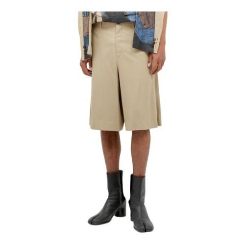 Wool Twill Double-Front Bermuda Shorts