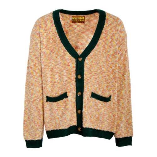 Stribet Cardigan med V-hals