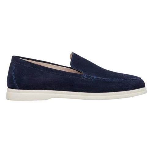 Herre Navy Blue Velour Loafers til forår ER00113019