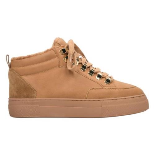 Kvinders Brune High-Top Sneakers lavet af Ægte Nubuck ER00112247