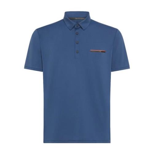 Blå Oxford Pocket Polo Skjorte