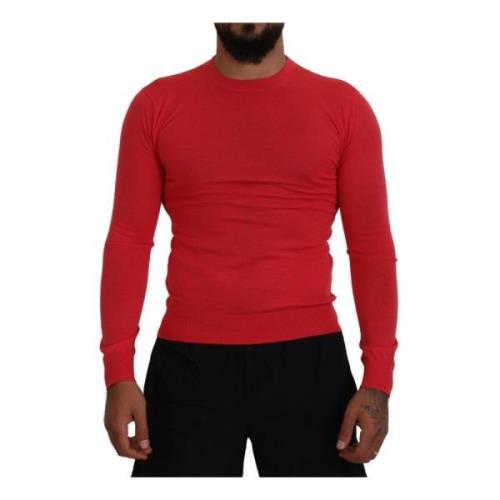 Rød Uld Crewneck Sweater