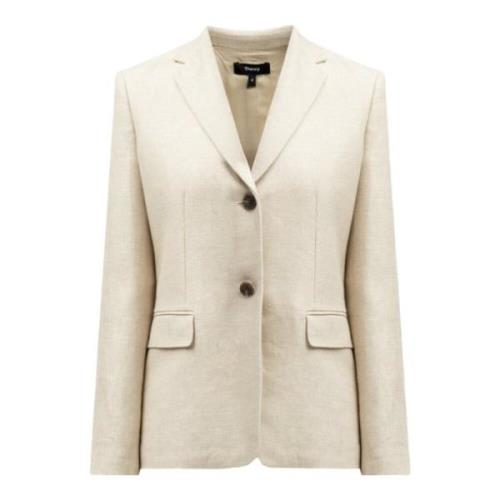 Beige Linen Blazer med Lommer