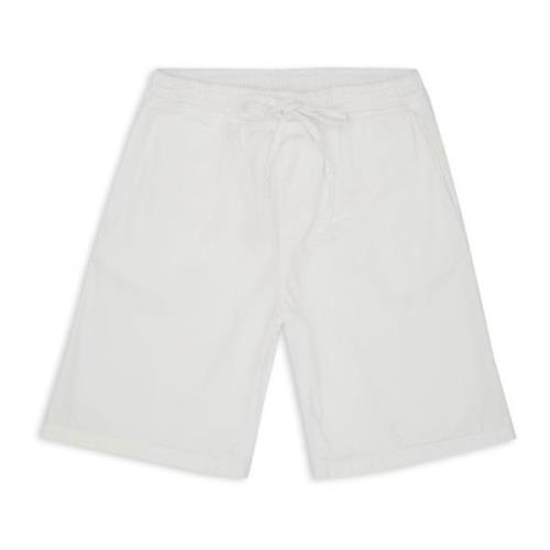Hvide Bermuda Shorts i Bomuldskanvas