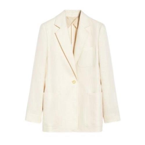 Ivory Linen Blazer Jakke