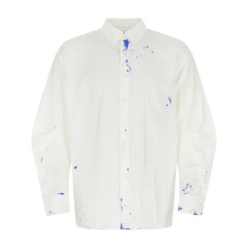 Hvid Bomuldsskjorte Klassisk Stil