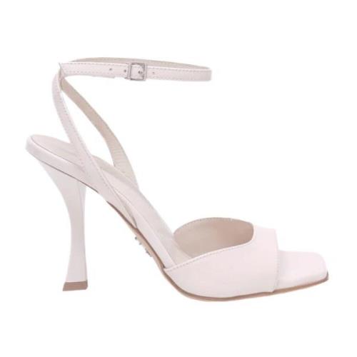 Beige Patent Læder Sandal