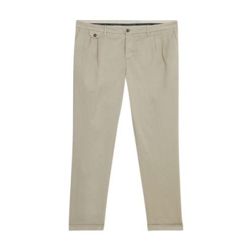 Khaki Regular Fit Double Pleat Bomuld Chinos