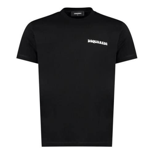 Ribbet bomuld T-shirt