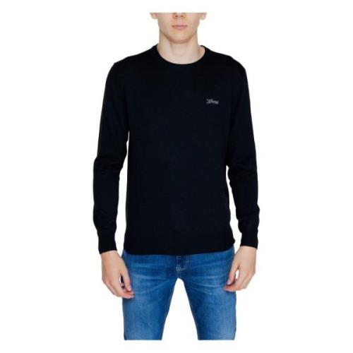 Sort Strikket Rund Hals Sweater