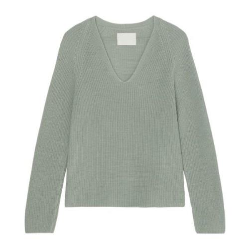 V-halsstrikket sweater afslappet