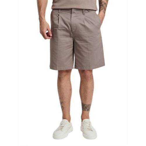 Beige Casual Bermuda Shorts