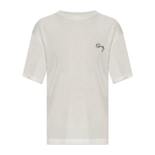 Stribet T-shirt med logo