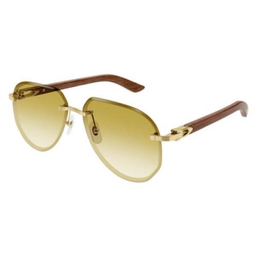 Aviator Solbriller Guld Træ Stil