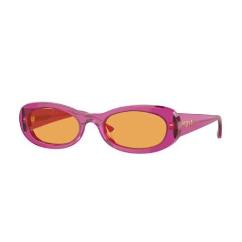 Dame Oval Solbriller Fuchsia Transparent