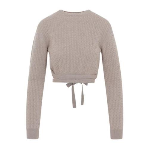 Taupe Cable-Knit Sweater