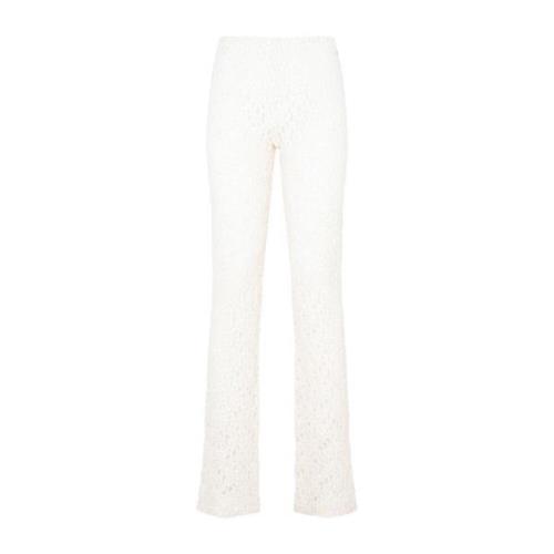 Hvide Blomstret Blonde Bootcut Bukser