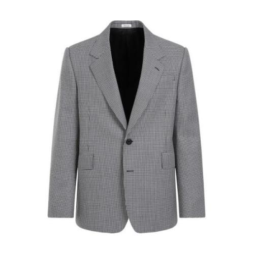 Sort Houndstooth Uldjakke