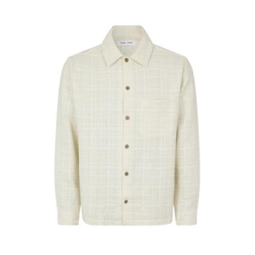 Beige Overshirt Knaplukning Lomme