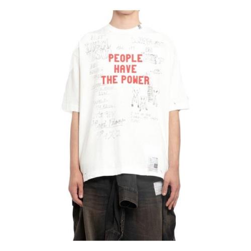 Grafisk Printet Distressed Tee